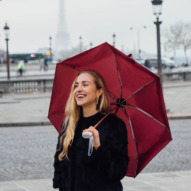 ANATOLE Burgundy Folding Compact Umbrella Germain