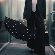 ANATOLE Black and Polka Dots Compact Umbrella Carmen