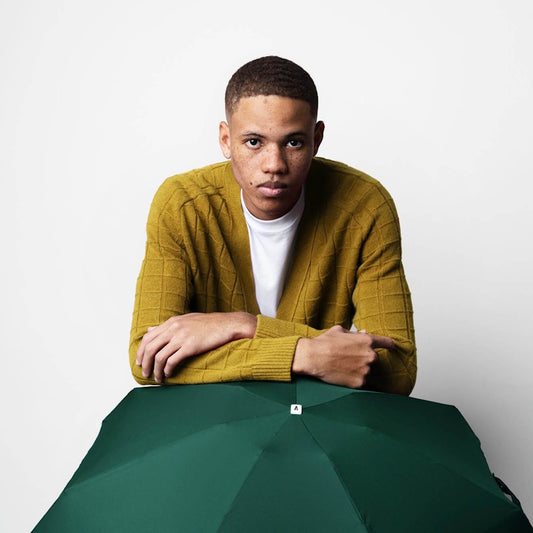 ANATOLE Forest Green Folding Compact Umbrella Gustave