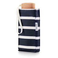 ANATOLE Striped Navy Compact Umbrella White Stripes Pablo