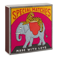 Archivist Gallery Square Boxed Matches Elephant and Cheetah