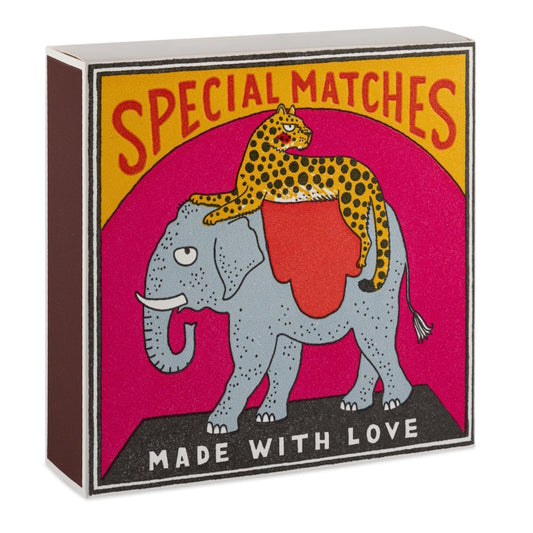 Archivist Gallery Square Boxed Matches / Elephant and Cheetah