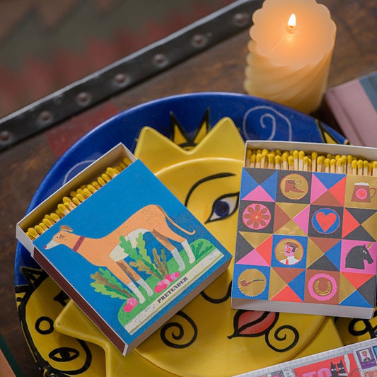 Archivist Gallery Square Boxed Matches Whippet and Radishes