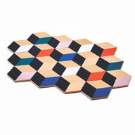 Areaware Multicoloured Table Tiles Coasters Set of  6