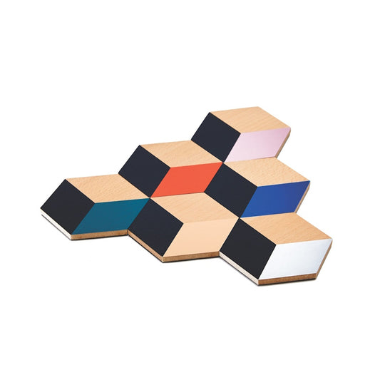 Areaware Multicoloured Table Tiles Coasters Set of  6