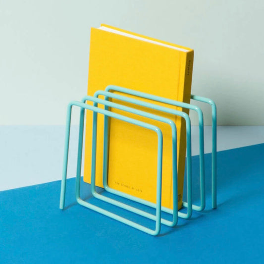 Block Design Magazine Rack - Light Blue