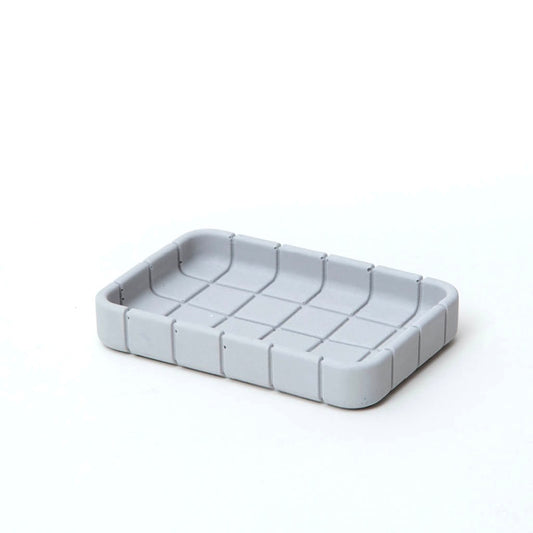 Tile Soap Dish - Ash Grey Jesmonite L13.2cm by Block Design