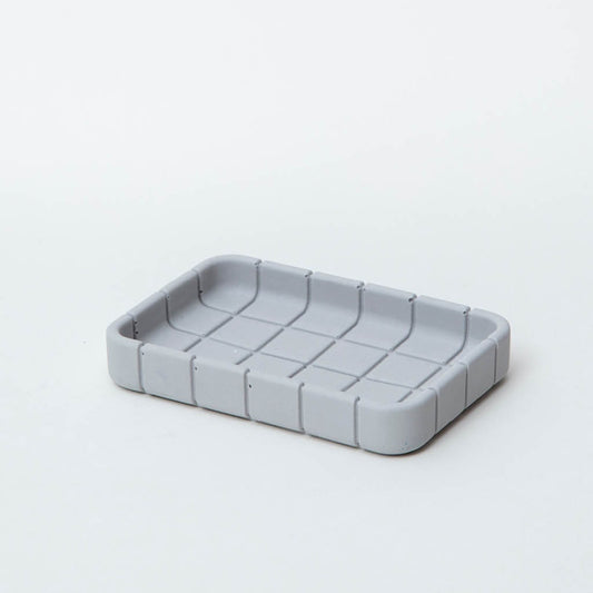 Tile Soap Dish - Ash Grey Jesmonite L13.2cm by Block Design