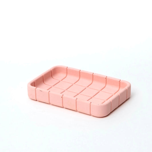 Tile Soap Dish - Miami Pink Jesmonite L13.2cm by Block Design