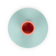 British Colour Standard Small Two Tone Metal Candleholder in Opaline and Marigold