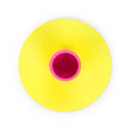 British Colour Standard Small Two Tone Metal Candleholder in Sulphur and Neyron Pink