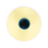 British Colour Standard Tall Two Tone Metal Candleholder Petrol Blue and Jasmine