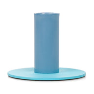 British Colour Standard Tall Two Tone Metal Candleholder Pompadour and Powder Blue
