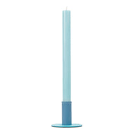 British Colour Standard Tall Two Tone Metal Candleholder Pompadour and Powder Blue