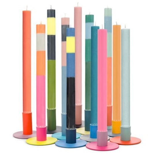 British Colour Standard Two Tone Metal Candleholders