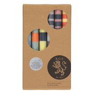 British Colour Standard Eco Dinner Candles Set of 6 Mixed Variable Striped