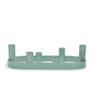 British Colour Standard Oval Metal Candelabra in Opaline Green