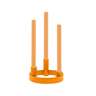 British Colour Standard Round Metal Candelabra in Marigold