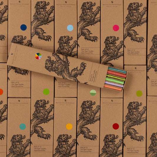 British Colour Standard Thin Taper Candles