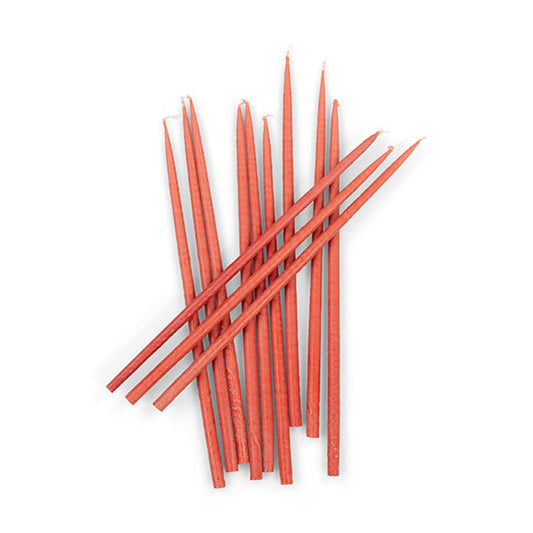 British Colour Standard Thin Taper Candles - Set of 12 / Guardsman Red