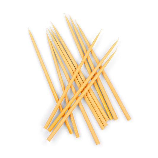 British Colour Standard Thin Taper Candles - Set of 12 / Saffron