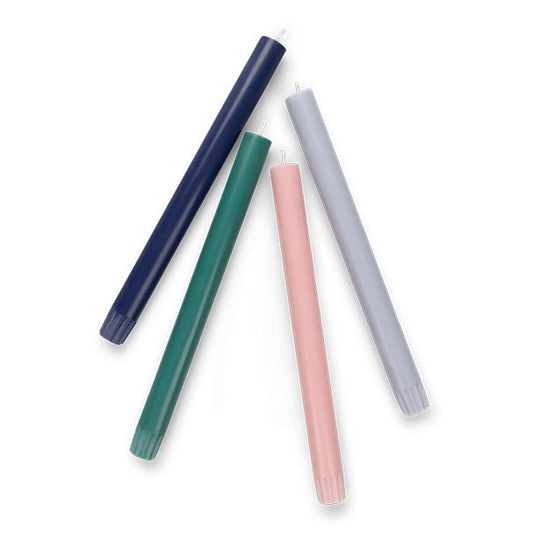 British Colour Standard Eco Dinner Candles Set of 6 Orchard Pink and Beryl Green