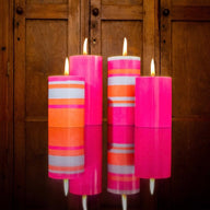 British Colour Standard Eco Pillar Candle 15cm in Orange Flame, Willow and Neyon