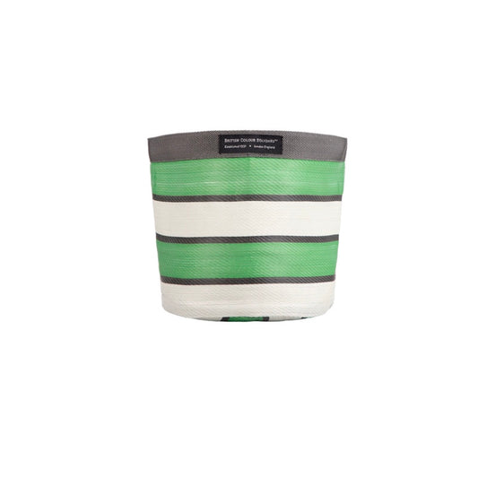 British Colour Standard Eco Woven Plant Pot Cover - 19cm / Green, Indigo and Pearl