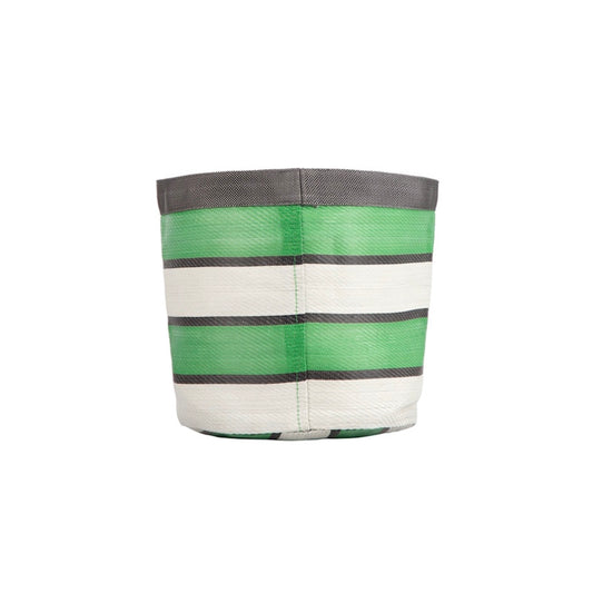 British Colour Standard Eco Woven Plant Pot Cover 19cm in Green, Indigo and Pearl