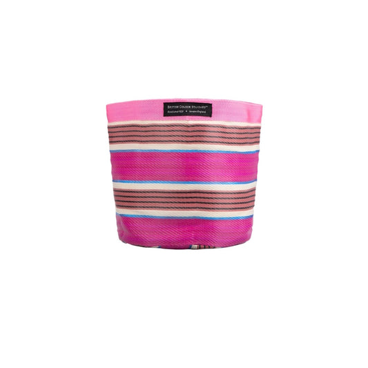 British Colour Standard Eco Woven Plant Pot Cover 19cm in Neyron, pink, pompadour and pearl