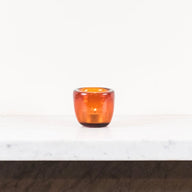 Handmade Glass Tea Light in Almond Shell by British Colour