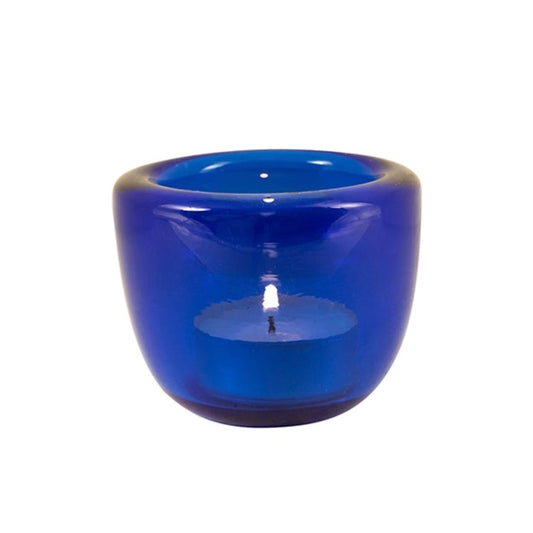British Colour Standard - Handmade Glass Tea Light / Cornflower Blue