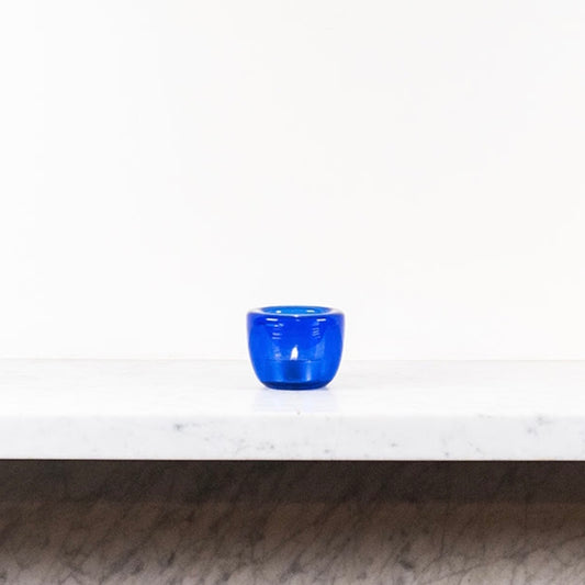 Handmade Glass Tea Light in Cornflower Blue by British Colour Standard
