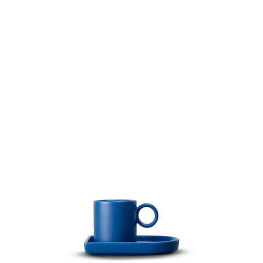 Niki Espresso cup with saucer in Blue 8cl by ByOn