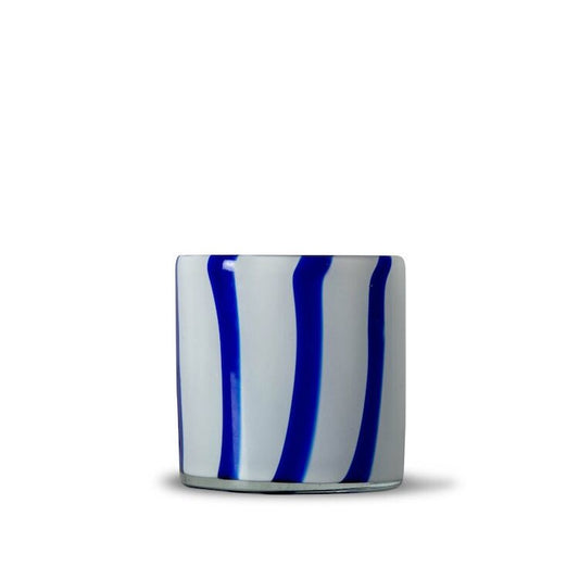 Calore Candle Holder Curve Blue / White H10cm by ByOn