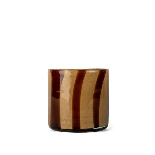 Calore Candle Holder Curve Brown / Beige H10cm by ByOn