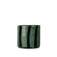 Handmade votive in organic shapes with fantastic curves in coloured glass with Byon’s contrasting shades of green.
