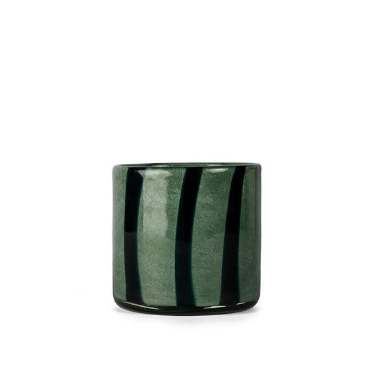 Calore Candle Holder Curve Dark Green H10cm by ByOn