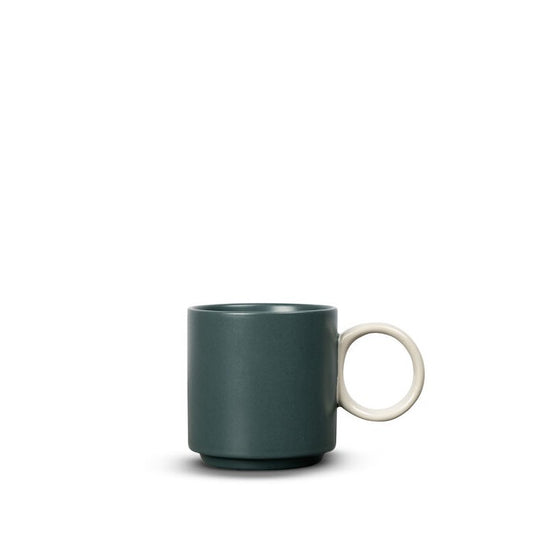 Noor Cup made from Porcelain in green with beige handle 26cl by Byon