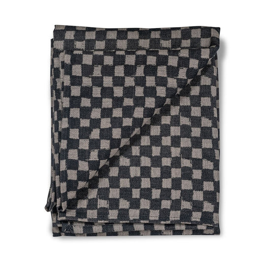 Checki Tablecloth / 100% Organic Cotton Black 150x250cm by ByOn