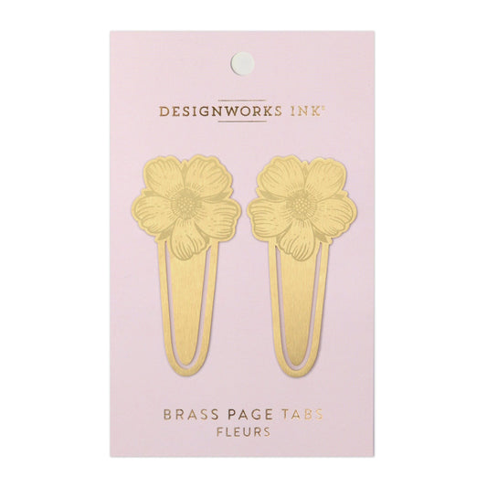 Designworks Ink Brass Book Tabs / Fleurs