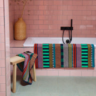 Multicoloured striped bath towel towel made from 100% 70 x 125 cm Cotton by Donna Wilson