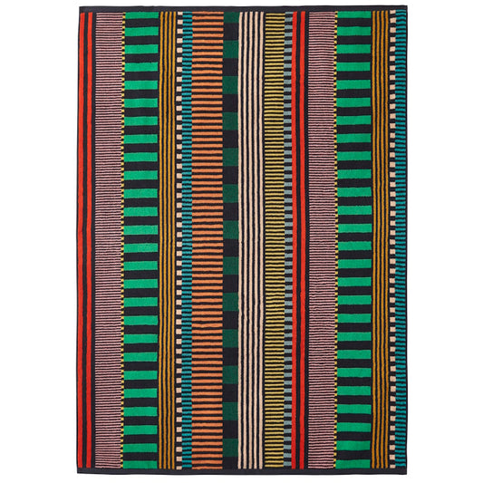 Multi Stripe Bath Sheet - 100% Cotton Multicolour 100x150cm by Donna Wilson