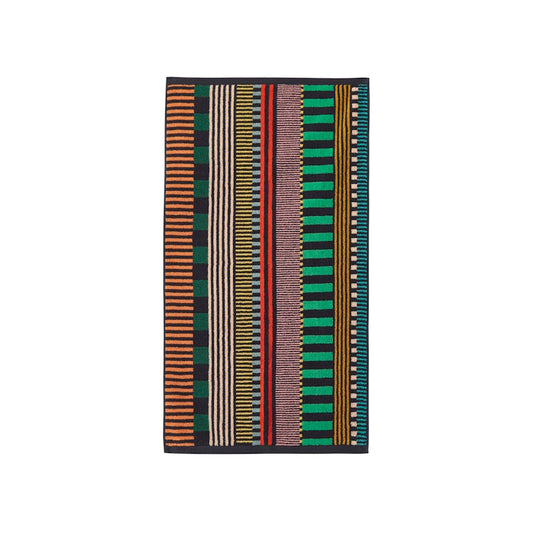 Multicoloured striped hand towel made from 100% 50 x 90 cm Cotton by Donna Wilson