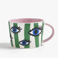 Eleanor Bowmer Eye Mug in Blue, Green and Pink