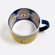 Eleanor Bowmer Palm Tree Mug in Blue and Yellow