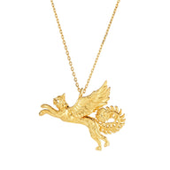 Emma J Shipley Lynx Pendant Necklace in Yellow Gold