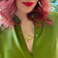 Emma J Shipley Lynx Pendant Necklace in Yellow Gold