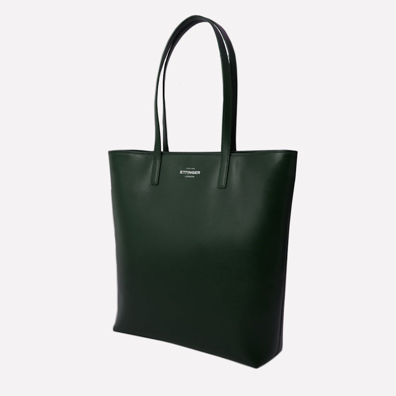 Ettinger London Kensington Leather Tote Bag / Bottle Green