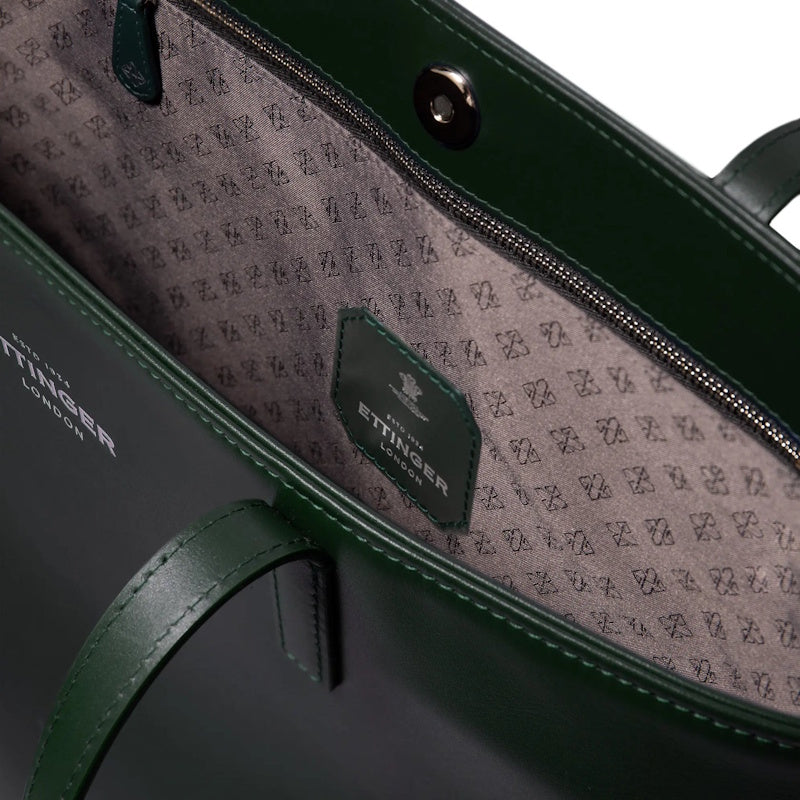 Ettinger London Kensington Leather Tote Bag / Bottle Green
